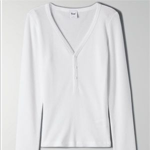 Aritzia TNA Thermal V-neck henley